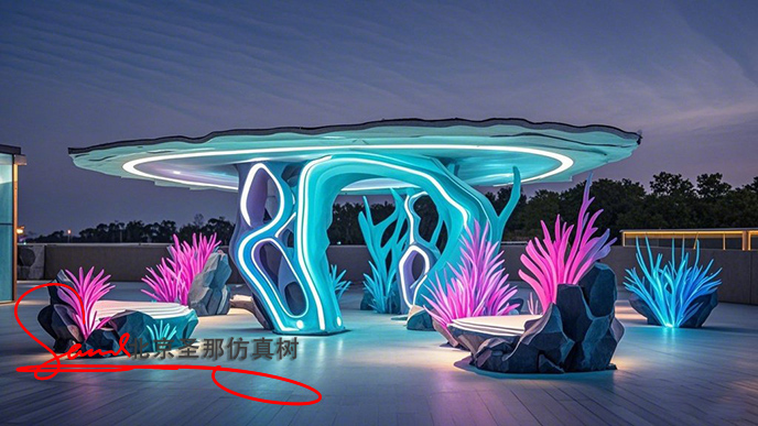 水泥仿木涼亭