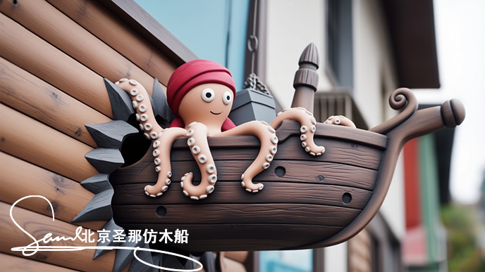 水泥仿木船