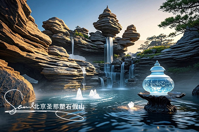 千層石假山