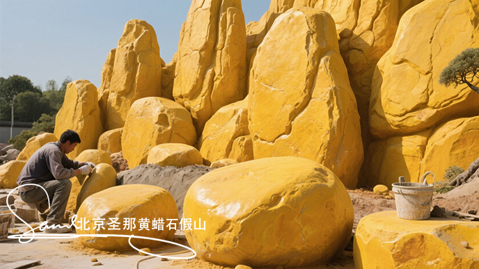 黃蠟石假山