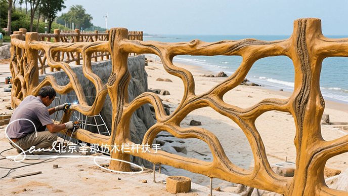jimeng-2025-06-25-8661-正在施工制作的安全圍欄設計，線條流暢自然，給人柔和靈動之感。為空間增添活潑與藝術....jpeg