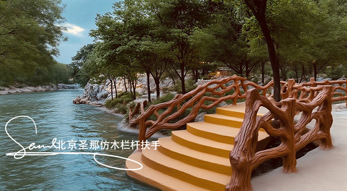 jimeng-2025-06-25-1165-正在施工制作的旅游區樓梯室外安全圍欄設計制作過程，美工正在施工制作，先用鋼筋焊接....jpeg